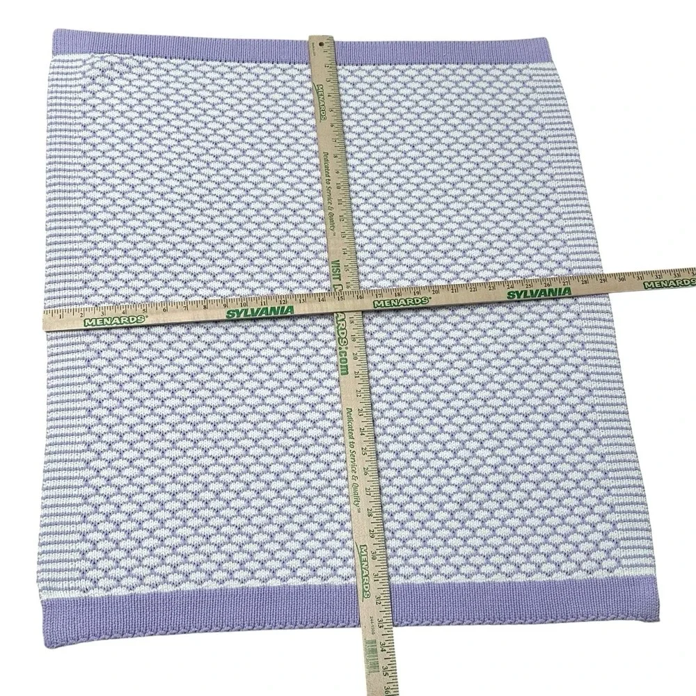 Pottery Barn Kids Lavender‎ White Baby Blanket Lap Blanket Crochet Size 29X33